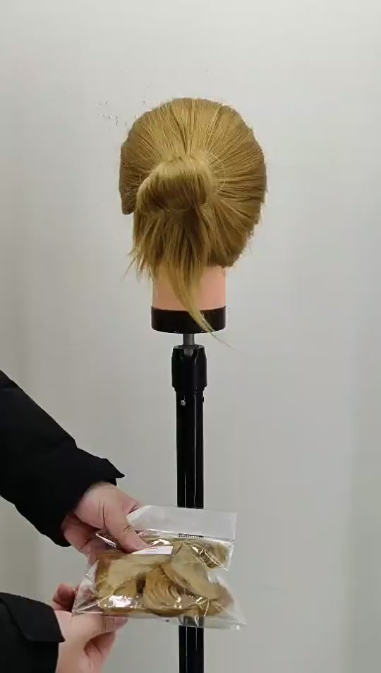 20CM SYNTHETIC HAIR BUN EXTENSIONS MESSY CURLY SCRUNCHIES