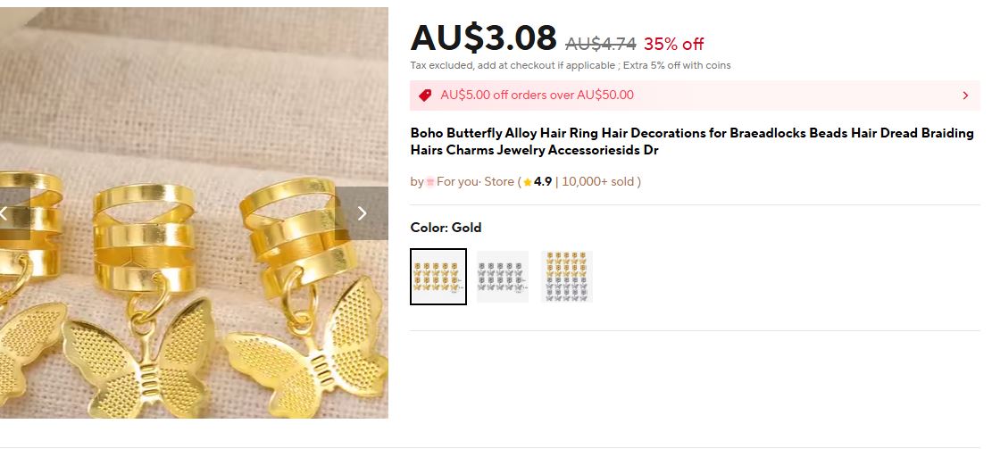 10PCS BUTTERFLY BOHO BRAID CUFFS