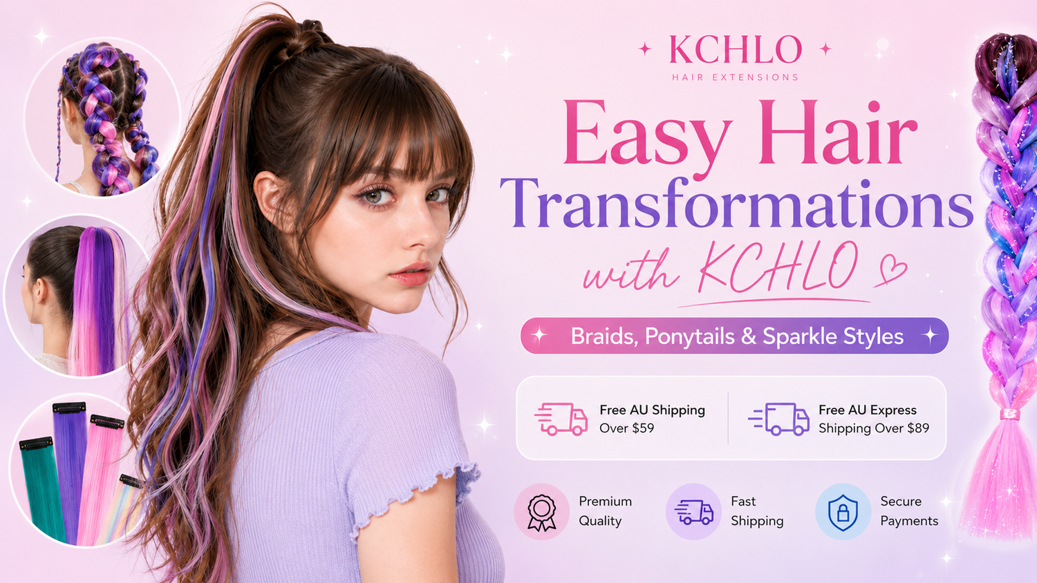 Easy Hair Transformations with KCHLO: Braids, Ponytails and Sparkle Styles