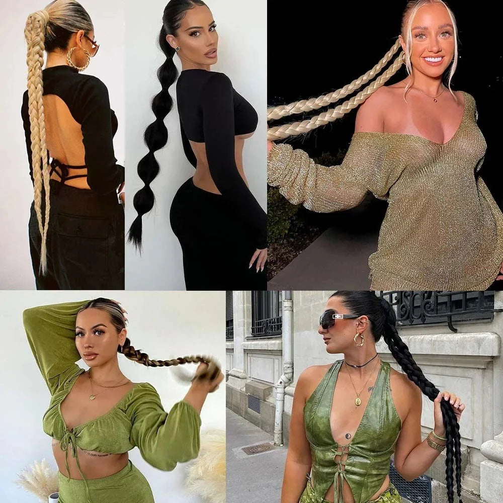 Long Braided Ponytail Extensions: A Bold Style Without the Commitment