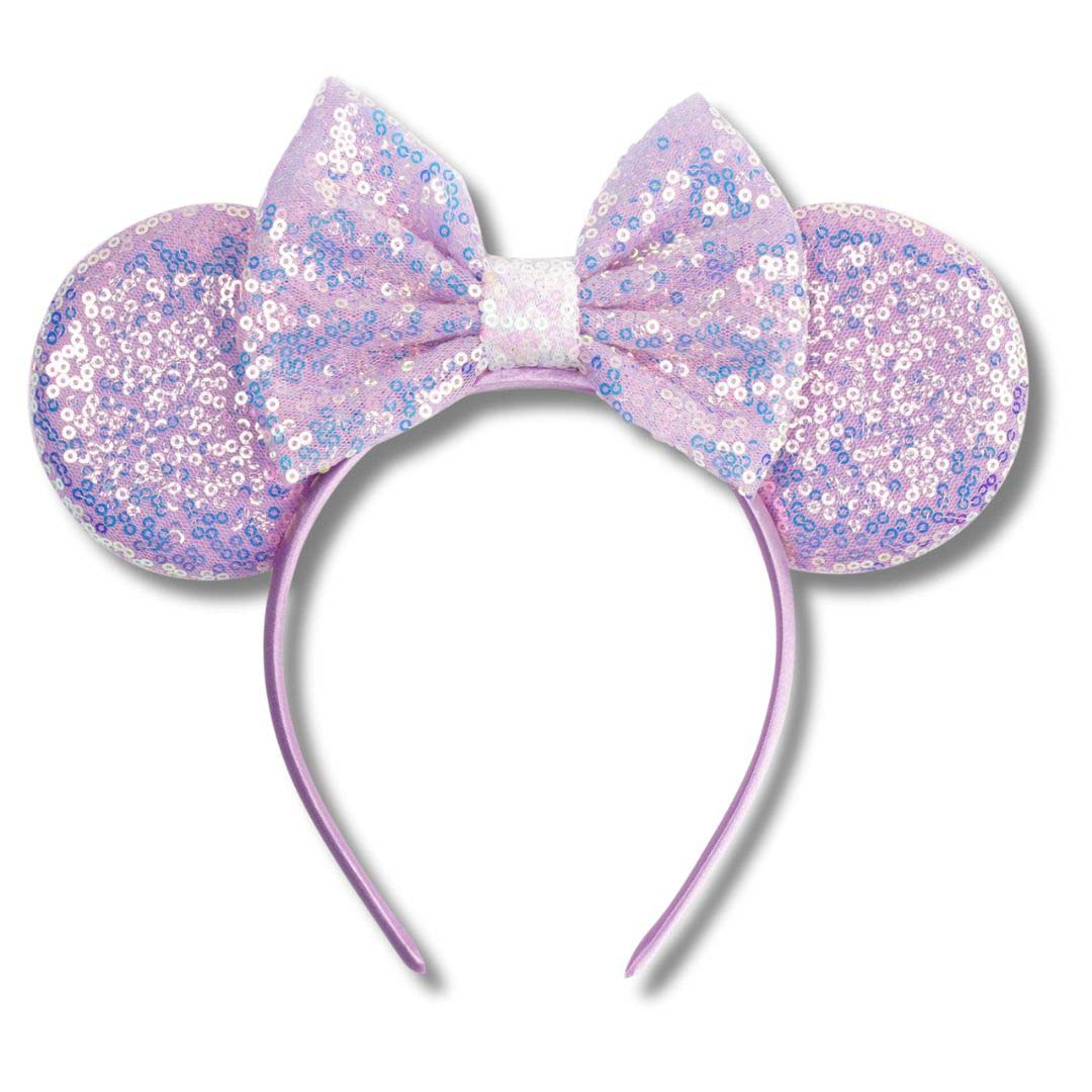 Purple Sequin Ears Headband with Bow