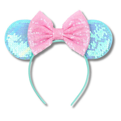 Sequin Ears Headband with Bow Kids Adults Costume, Party &amp; Outfit Accessory