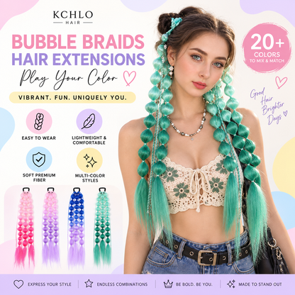 Bubble Braid Hair Extensions 24" | Festival &amp; Rave Hair