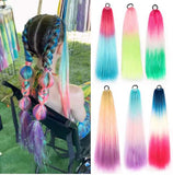 24'' TINSEL PONYTAIL SYNTHETIC HAIR EXTENSIONS ORANGE,YELLOW,LIGHT BLUE,GREEN