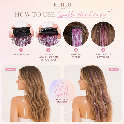 CLIP IN HAIR EXTENSIONS LONG SYNTHETIC COLORED HIGHLIGHTS