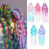 ROSE PURPLE LIGHT BLUE WHITE RAINBOW BUBBLES BRAID HAIR EXTENSIONS HIGHLIGHTS 22" (Copy)