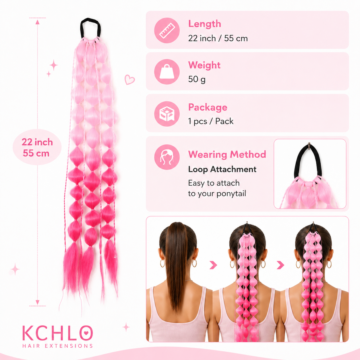 Bubble Braid Hair Extensions 24" | Festival &amp; Rave Hair