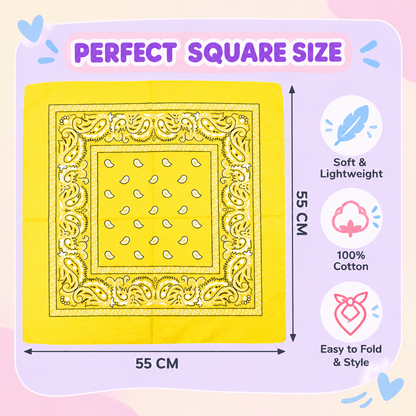 100% COTTON PAISLEY BANDANA HEAD SCARF