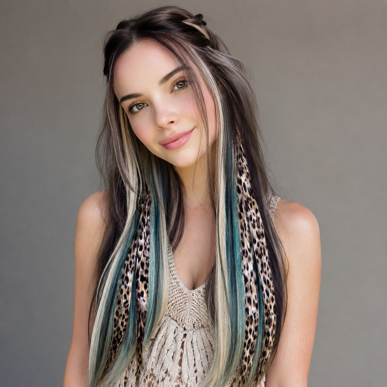 RED CLIP IN FEATHER HAIR EXTENSIONS COLORFUL SYNTHETIC HIGHLIGHTS