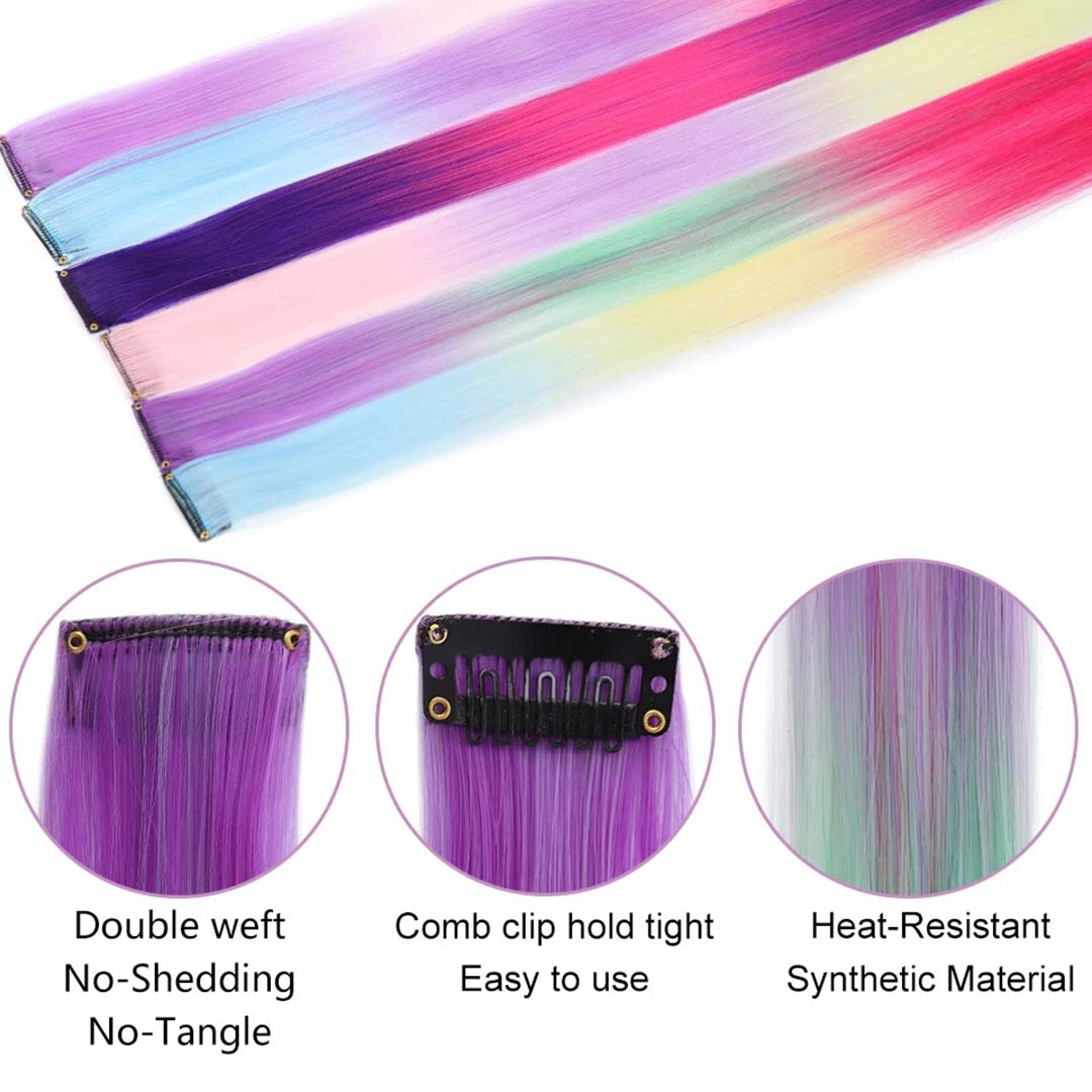 PINK &amp; ROSE CLIP-IN HAIR EXTENSION TWO-TONE STREAK HIGHLIGHT