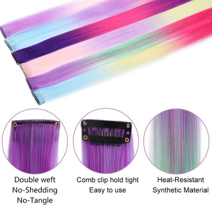 PINK &amp; ROSE CLIP-IN HAIR EXTENSION TWO-TONE STREAK HIGHLIGHT