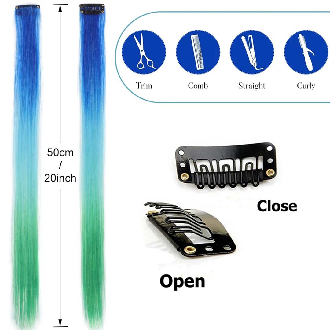 PINK &amp; ROSE CLIP-IN HAIR EXTENSION TWO-TONE STREAK HIGHLIGHT