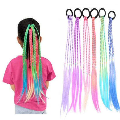 BLACK &amp; ORANGE 50CM CRAZY HAIR DAY COLORED BRAIDS HAIR EXTENSIONS