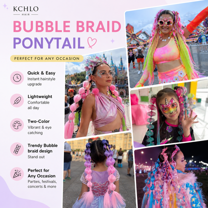 Bubble Braid Hair Extensions 24" | Festival &amp; Rave Hair