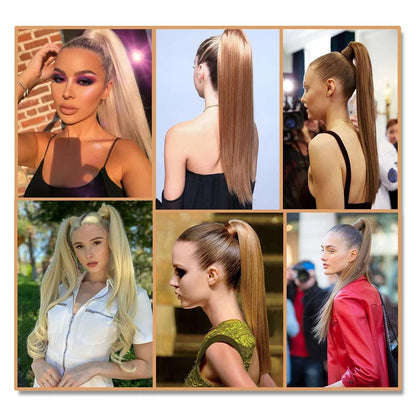 PLATINUM BLONDE SYNTHETIC STRAIGHT PONYTAIL HAIR EXTENSION