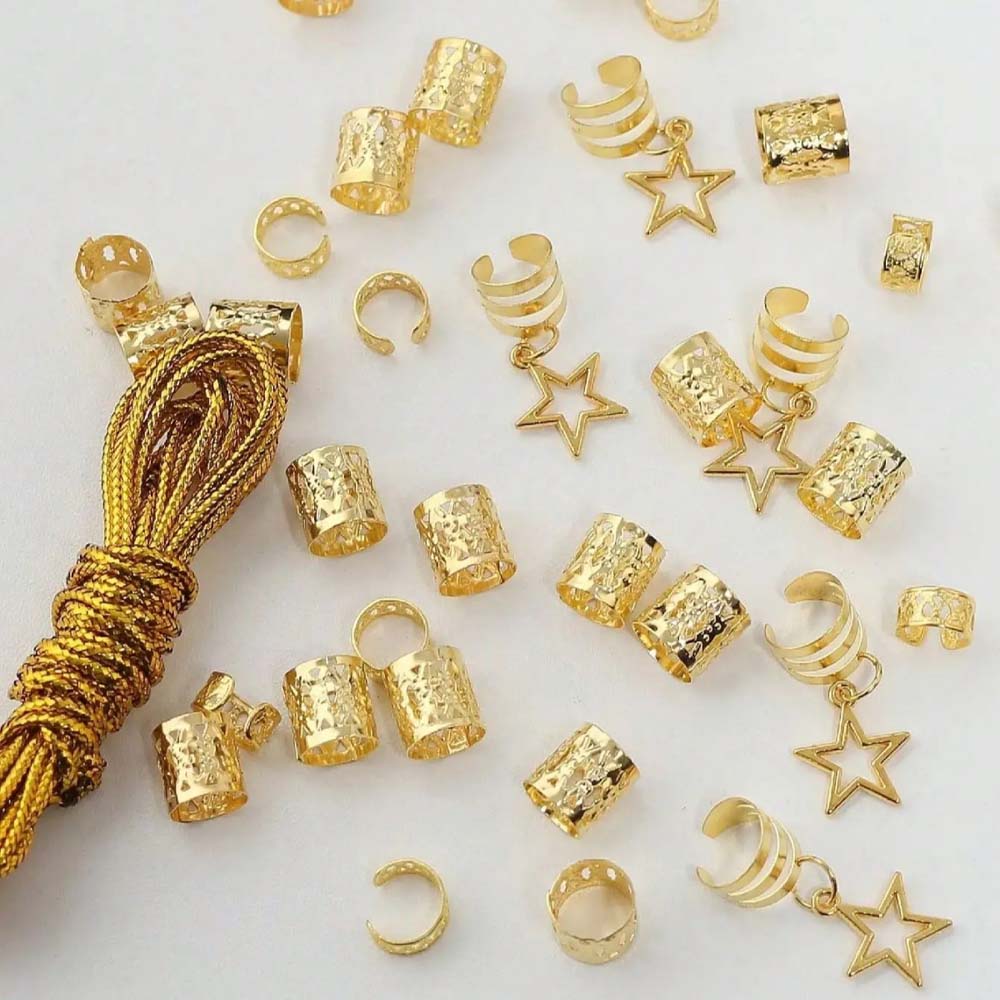 36PCS HOLLOW STAR BRAID CUFFS WITH STRING