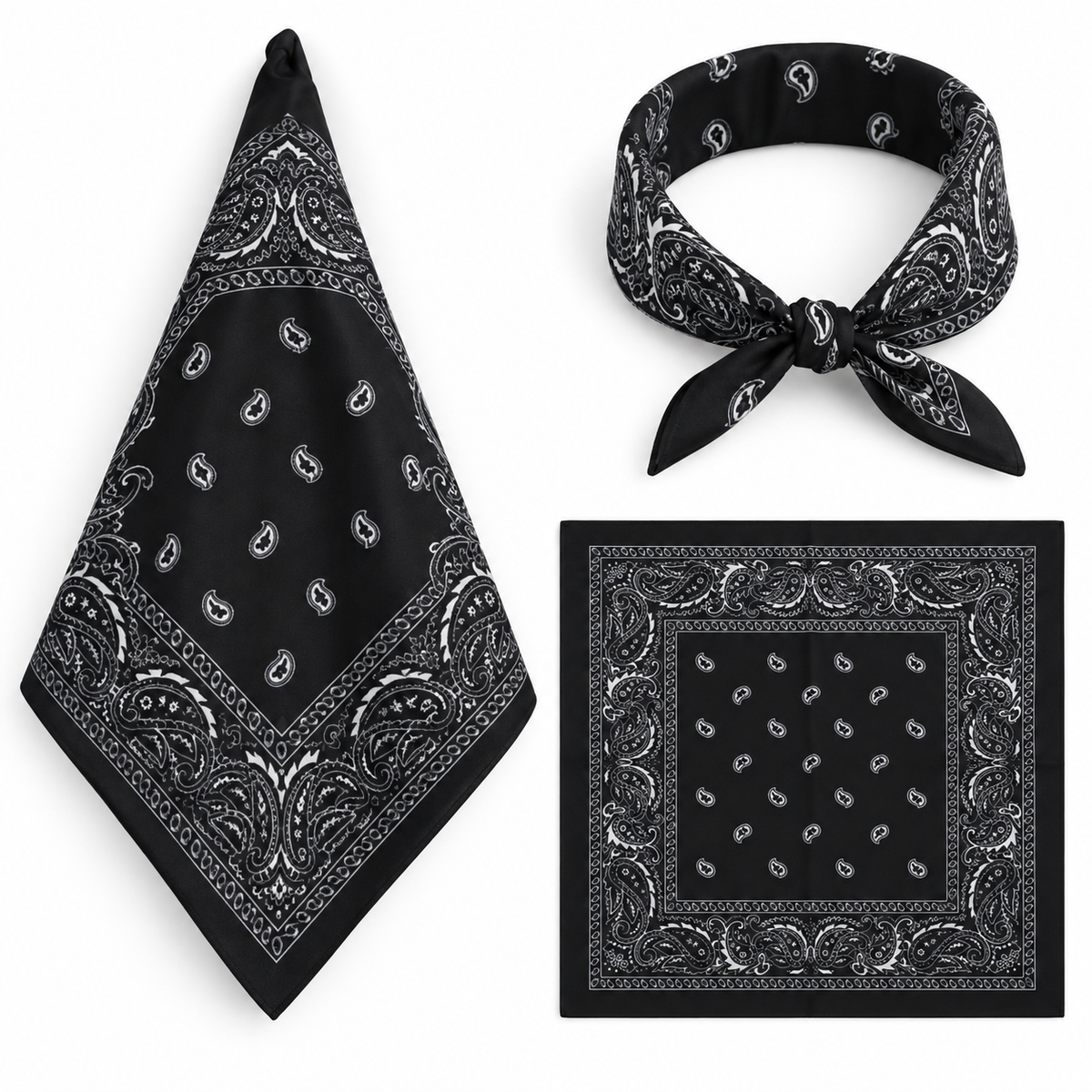 100% COTTON PAISLEY BANDANA HEAD SCARF
