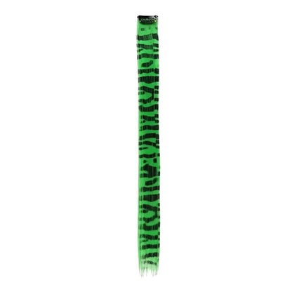 GREEN CLIP IN FEATHER HAIR EXTENSIONS COLORFUL SYNTHETIC HIGHLIGHTS