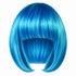 Light Blue straight bob wig with full fringe and curved-in ends on a white background.
