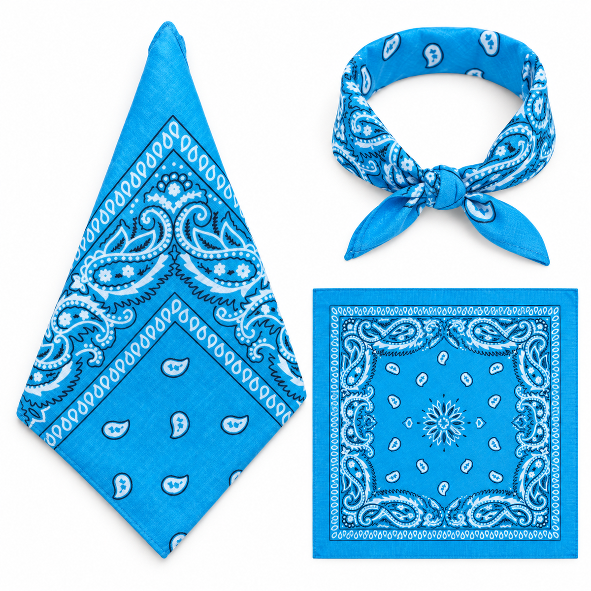 100% COTTON PAISLEY BANDANA HEAD SCARF
