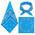 Sky Blue 100% cotton paisley bandana head scarf on a white background.