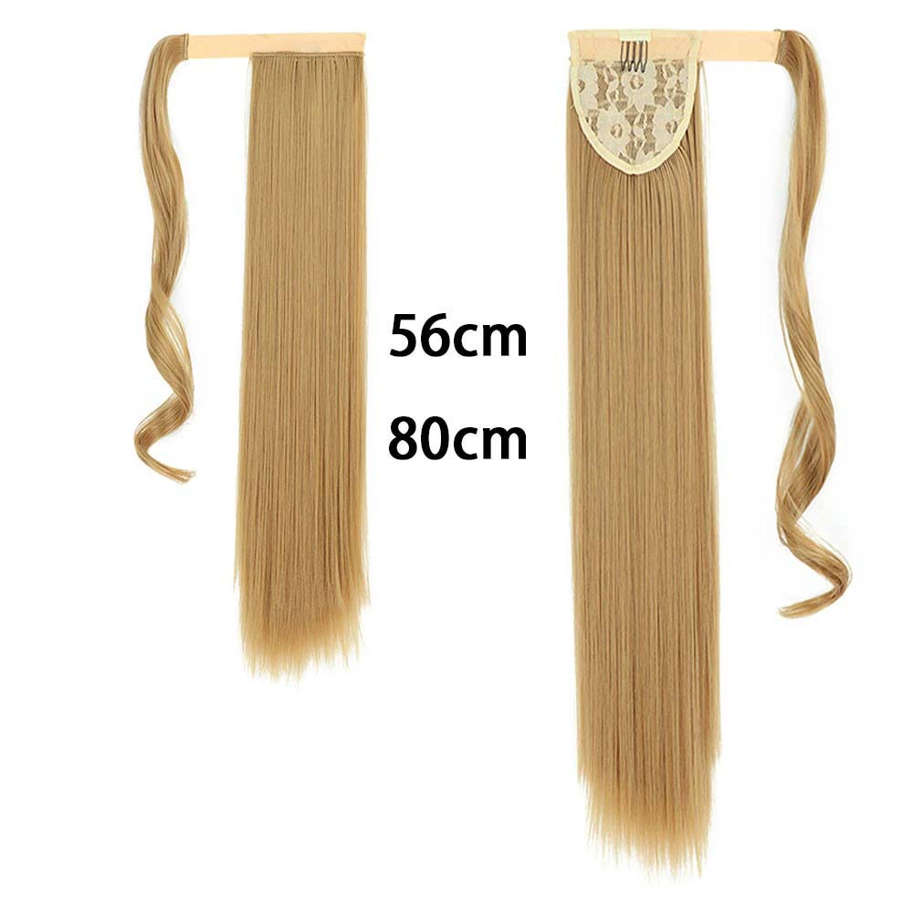 HONEY BLONDE SYNTHETIC STRAIGHT PONYTAIL HAIR EXTENSION