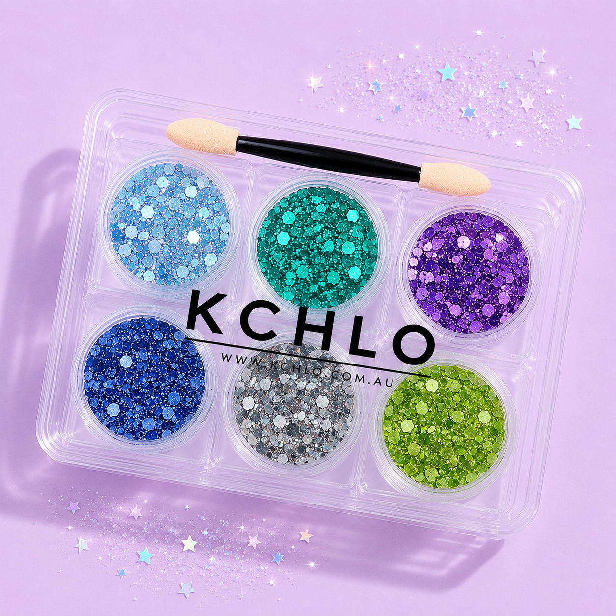 MINT MAMBO HAIR, FACE &amp; BODY GLITTER GEL 6 COLORS
