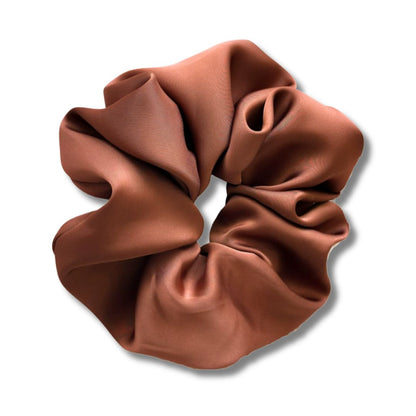 18CM CARAMEL OVERSIZE LARGE SCRUNCHIES SILK SATIN ELASTIC HAIR ROPE PONYTAIL TIE