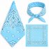 Light Blue 100% cotton paisley bandana head scarf on a white background.