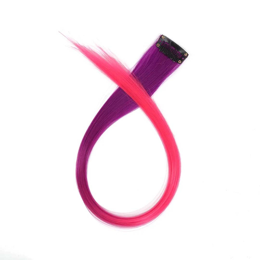 COLOURFUL CLIP-IN HAIR EXTENSIONS RAINBOW STREAKS FOR INSTANT HIGHLIGHTS