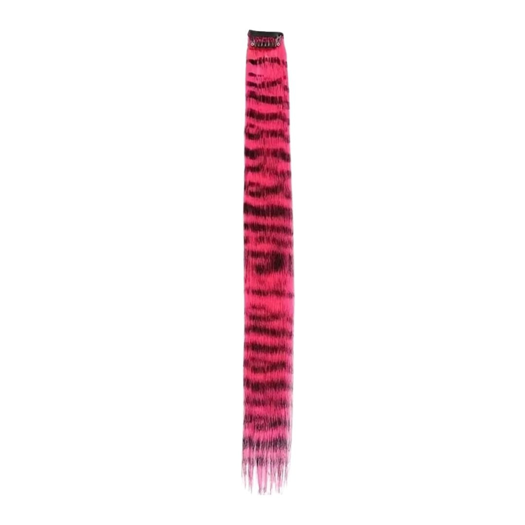 PINK CLIP IN FEATHER HAIR EXTENSIONS COLORFUL SYNTHETIC HIGHLIGHTS