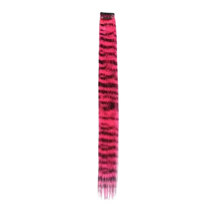 PINK CLIP IN FEATHER HAIR EXTENSIONS COLORFUL SYNTHETIC HIGHLIGHTS