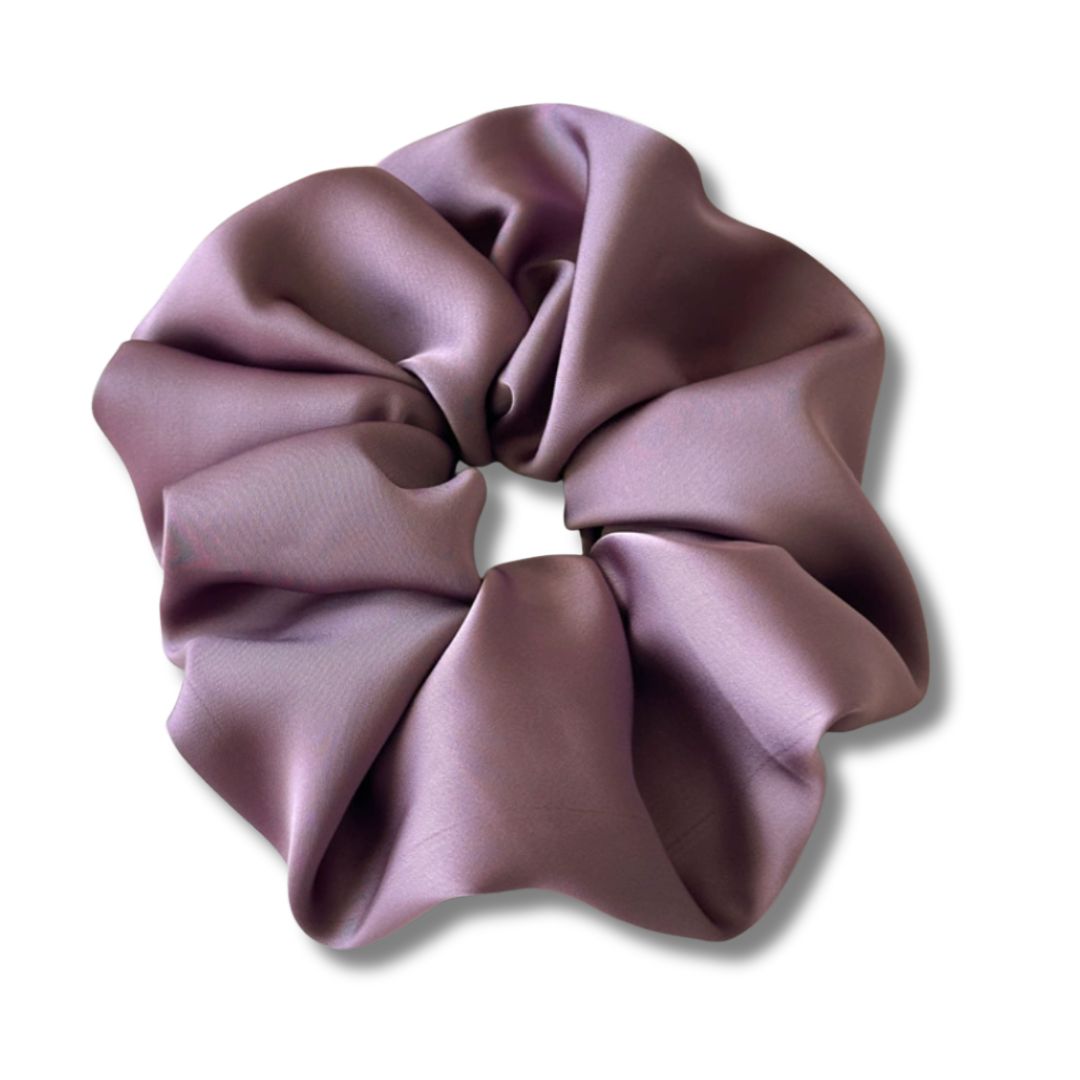 18CM PURPLE OVERSIZE LARGE SCRUNCHIES SILK SATIN ELASTIC HAIR ROPE PONYTAIL TIE