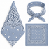 Light Grey 100% cotton paisley bandana head scarf on a white background.