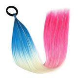 24'' TINSEL PONYTAIL SYNTHETIC HAIR EXTENSIONS BLUE,BEIGE,PINK