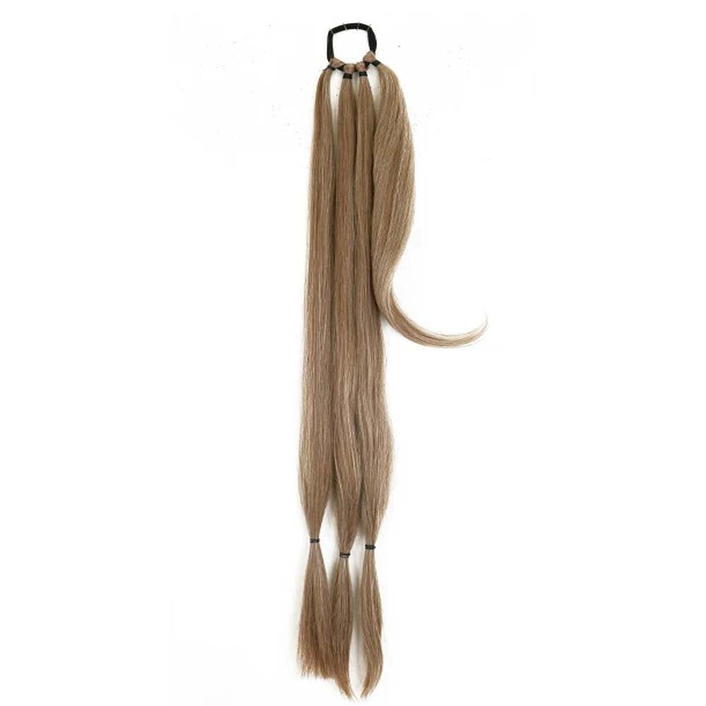 NEUTRAL BROWN 85CM LONG SYNTHETIC BRAIDED PONYTAIL EXTENSION