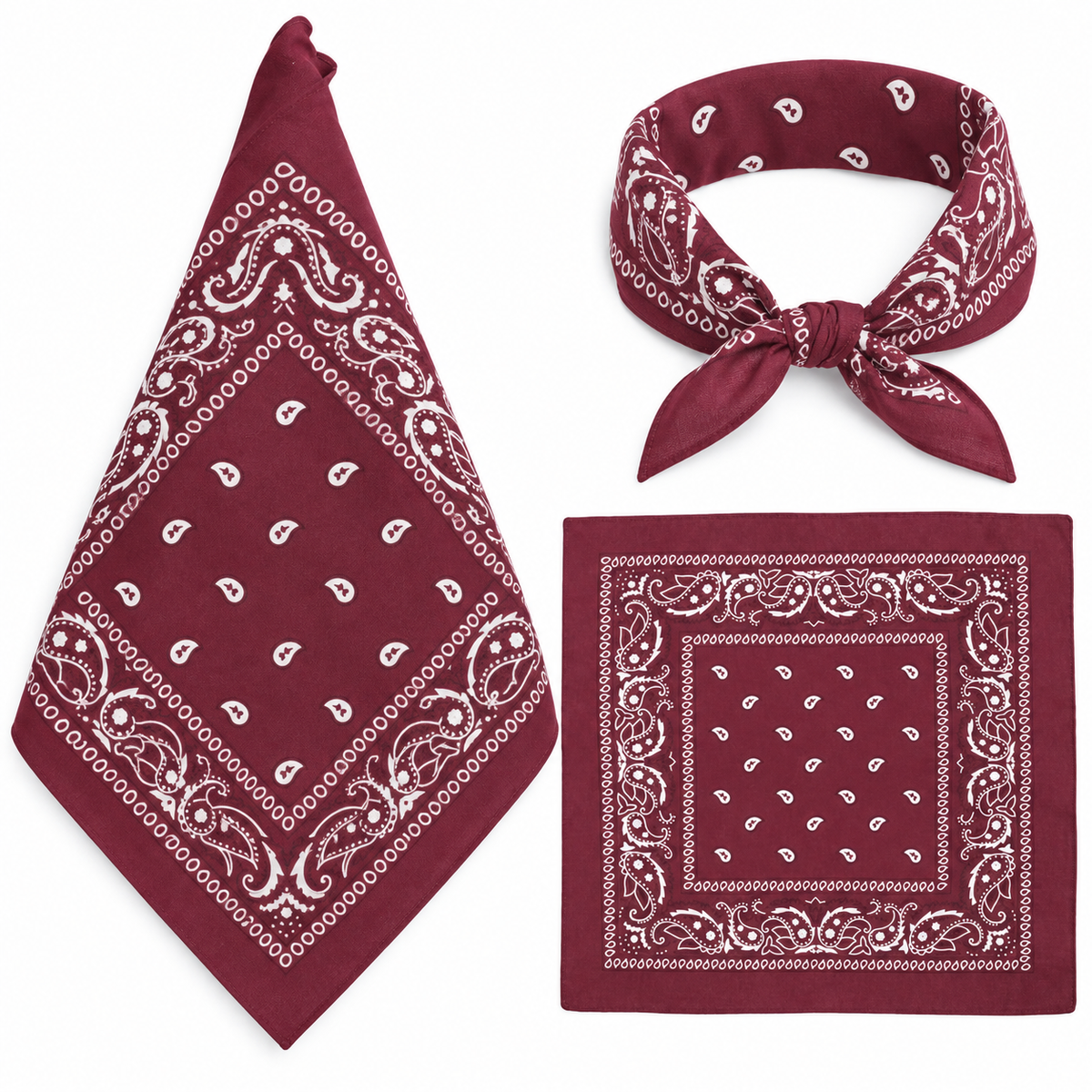 100% COTTON PAISLEY BANDANA HEAD SCARF