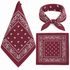Wine 100% cotton paisley bandana head scarf on a white background.