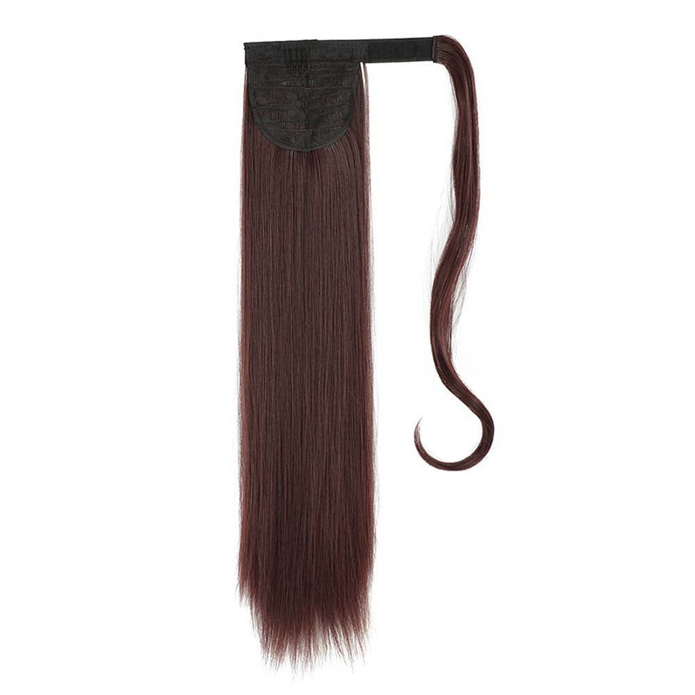 BURGUNDY WINE SYNTHETIC STRAIGHT PONYTAIL HAIR EXTENSION