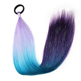 24'' TINSEL PONYTAIL SYNTHETIC HAIR EXTENSIONS LIGHT PURPLE,LAKE BLUE,PURPLE