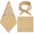 Beige 100% cotton paisley bandana head scarf on a white background.