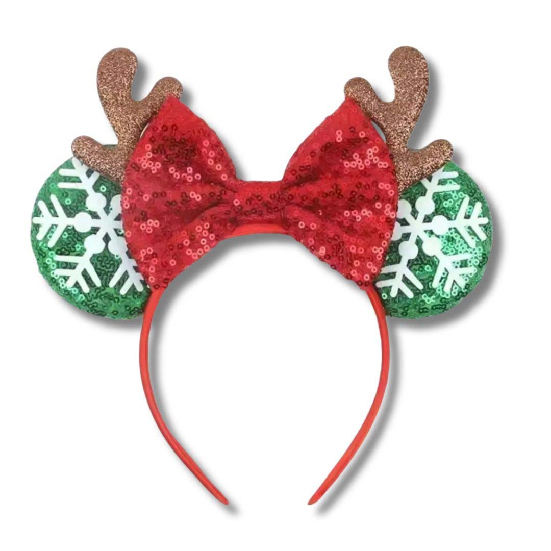 Christmas Sequin Ears Headband with Bow