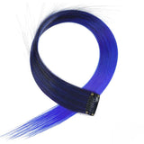 Blue & Royal Blue Clip On Coloured Hair Extension Colorful Highlights