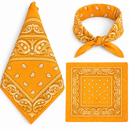 100% COTTON PAISLEY BANDANA HEAD SCARF