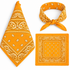 Gold 100% cotton paisley bandana head scarf on a white background.