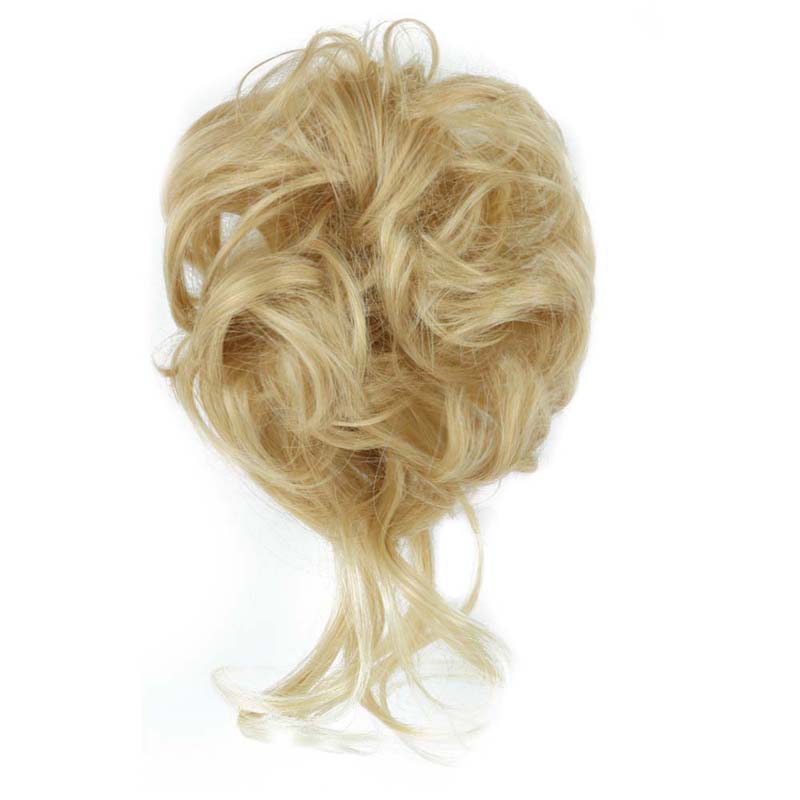 PLATNIUM BLONDE 20CM SYNTHETIC HAIR BUN EXTENSIONS MESSY CURLY SCRUNCHIES