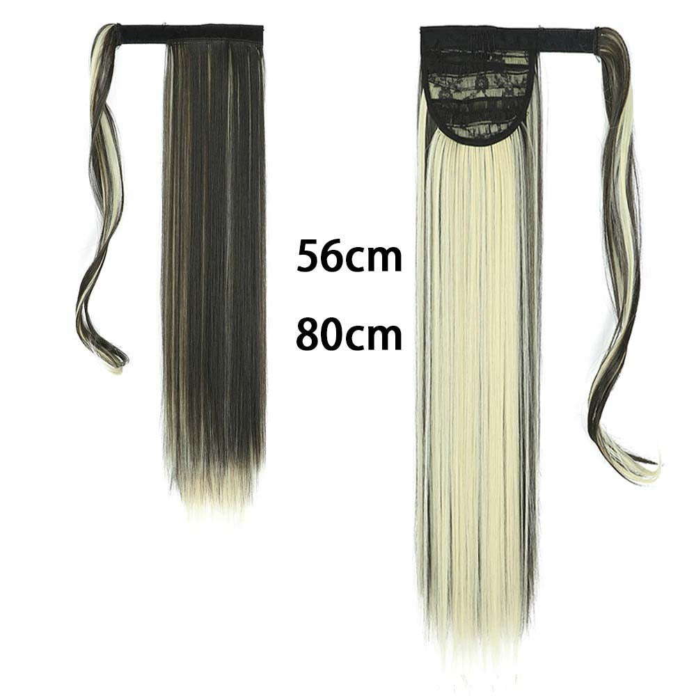 BALAYAGE BLONDE SYNTHETIC STRAIGHT PONYTAIL HAIR EXTENSION