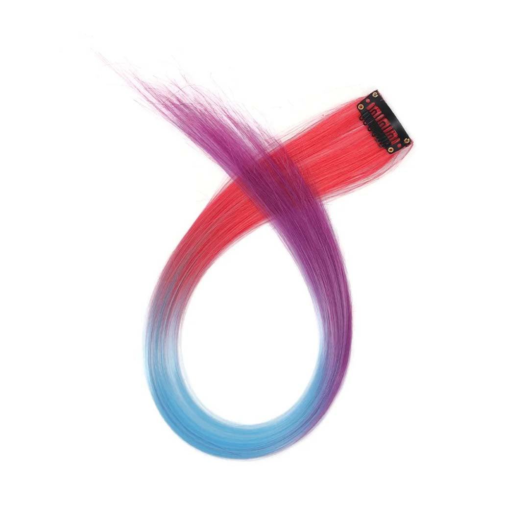COLOURFUL CLIP-IN HAIR EXTENSIONS RAINBOW STREAKS FOR INSTANT HIGHLIGHTS
