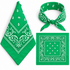 Grass Green 100% cotton paisley bandana head scarf on a white background.