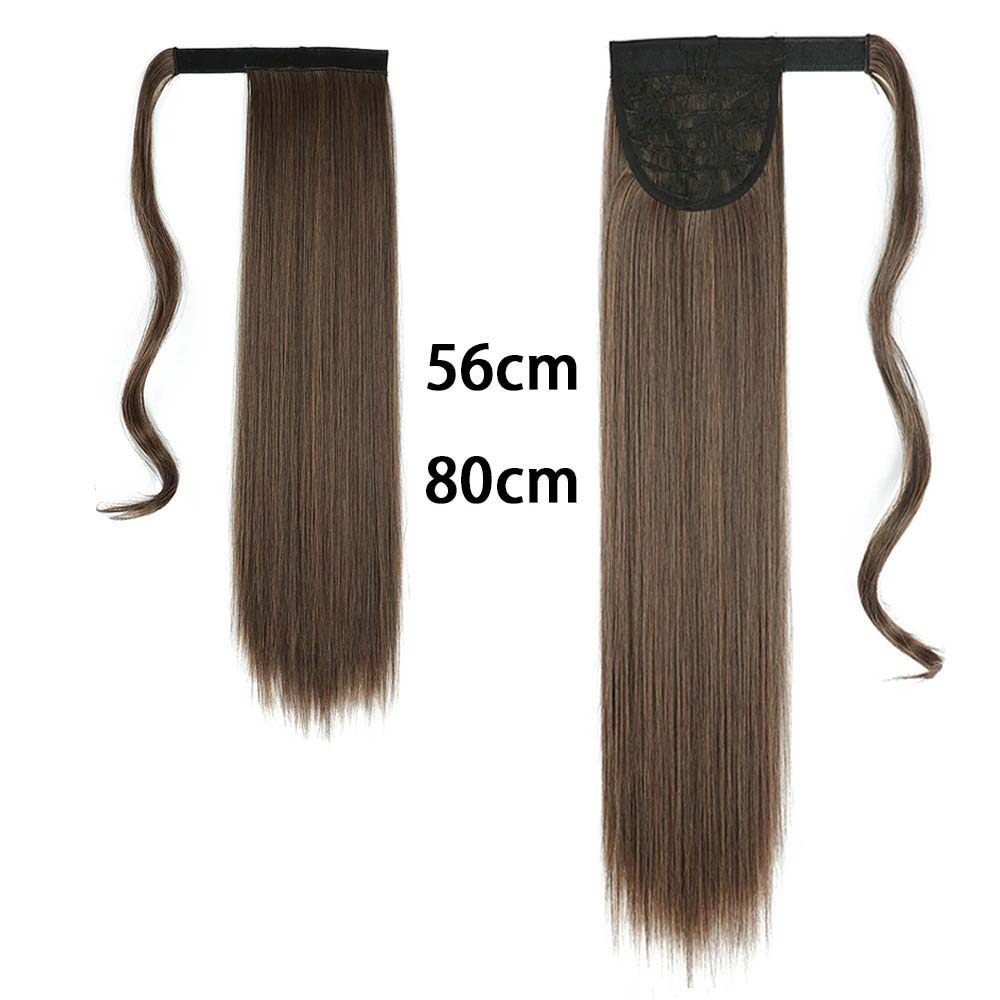 AUBURN BROWN SYNTHETIC STRAIGHT PONYTAIL HAIR EXTENSION